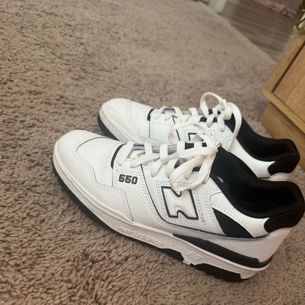 New Balance 550 White and Black Sneakers